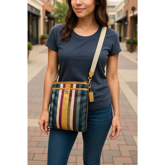 VINTAGE COACH Julia LEGACY CLASSIC Signature Crossbody Purse W/ Wallet money - Picture 1 of 10